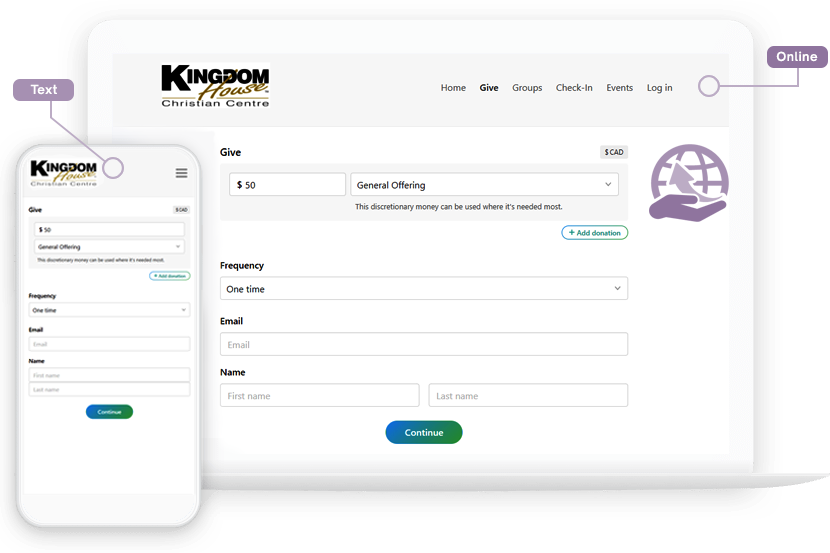 Kingdom House Christian Centre Give Online or Text